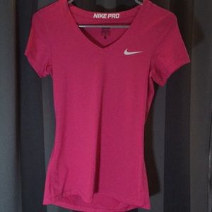Pink nike pro tee